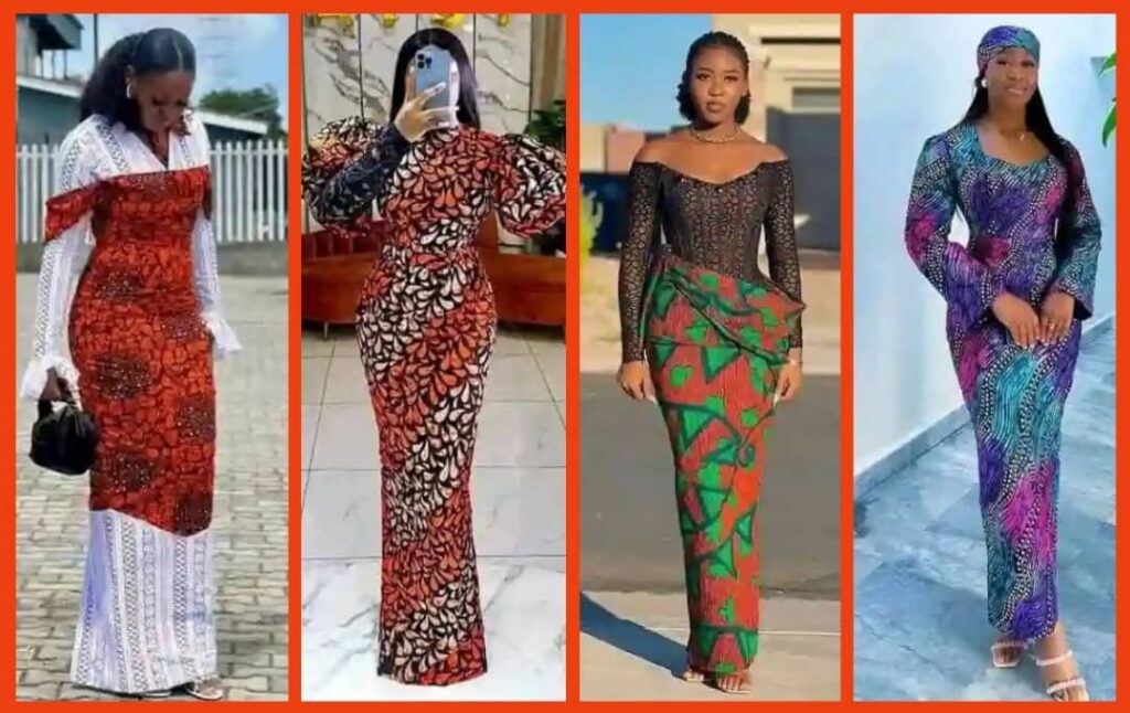 Straight-cut Ankara long gowns will make you look better if you are a classic woman.